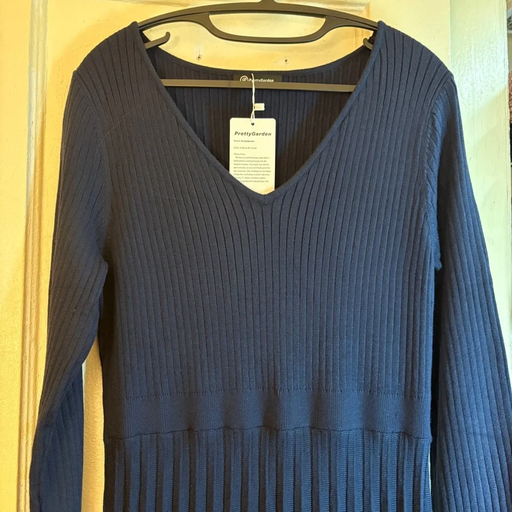 PRETTYGARDEN Pleated Sweater Dress, NWT - Picture 5 of 8